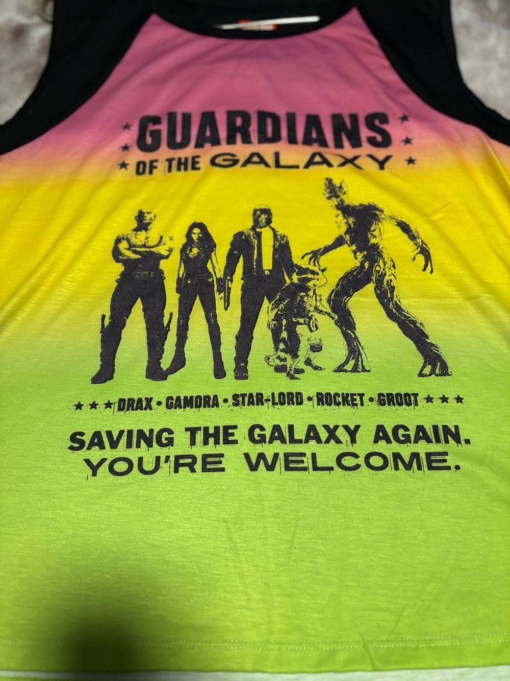 Marvel Guardians of the Galaxy Tank Top XL Colorful Graphic Festival Tee
(934) - Picture 3 of 6